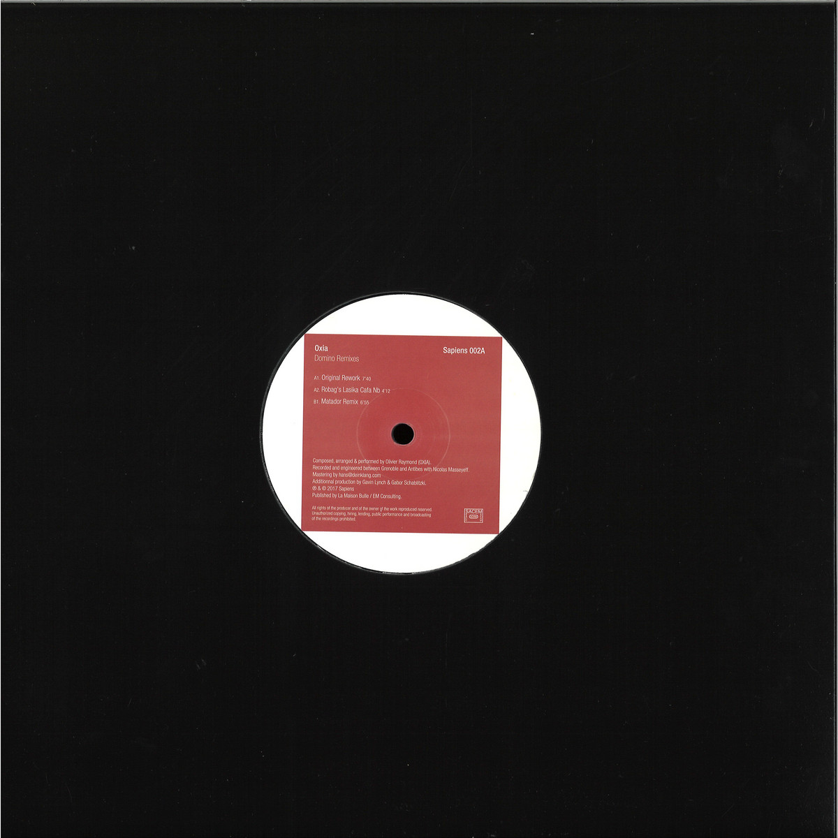 Oxia - Domino Remixes Ep Pt.1 / Sapiens SAPIENS002-A - Vinyl