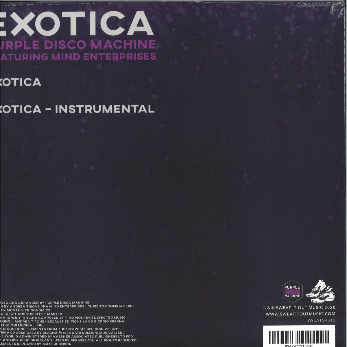 Purple Disco Machine Feat Mind Enterprises - Exotica / SWEAT IT OUT  SWEATSV010 - Vinyl