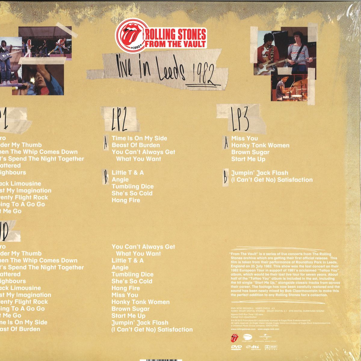 The Rolling Stones - From The Vault - Live In Leeds 1982 (+dvd!!) /  Universal UK ERDVLP095 / 5034504909595 - Vinyl