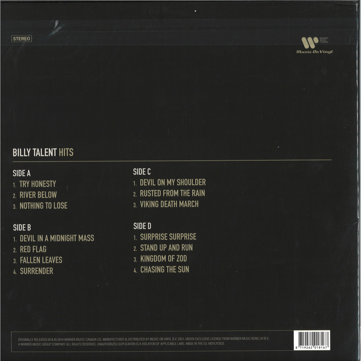 Billy Talent - Hits / Music On Vinyl MOVLP2833 - Vinyl