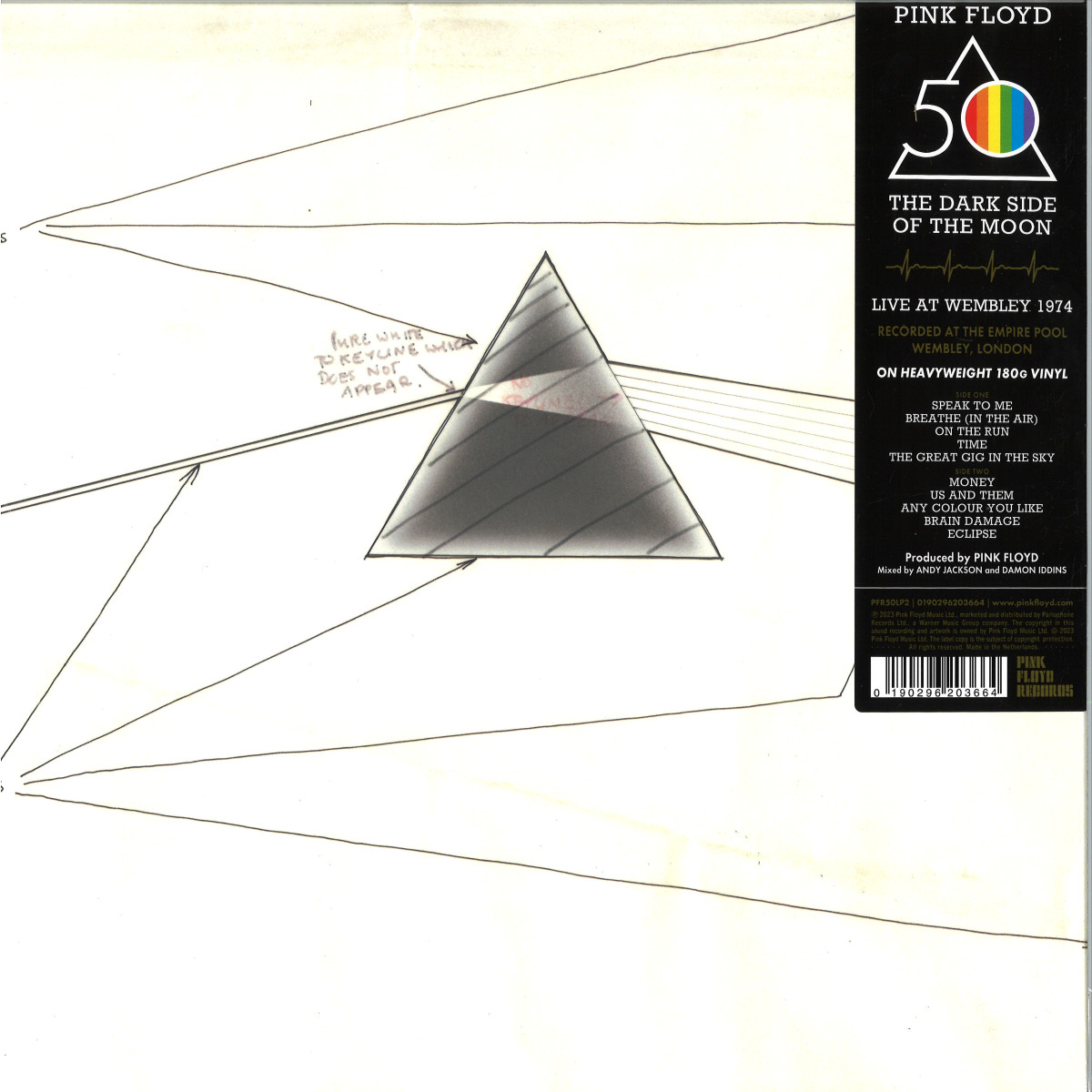 PINK FLOYD - The Dark Side Of The Moon: Live At Wembley 1974 (2023  remaster) / Pink Floyd Records 0190296203664 - Vinyl