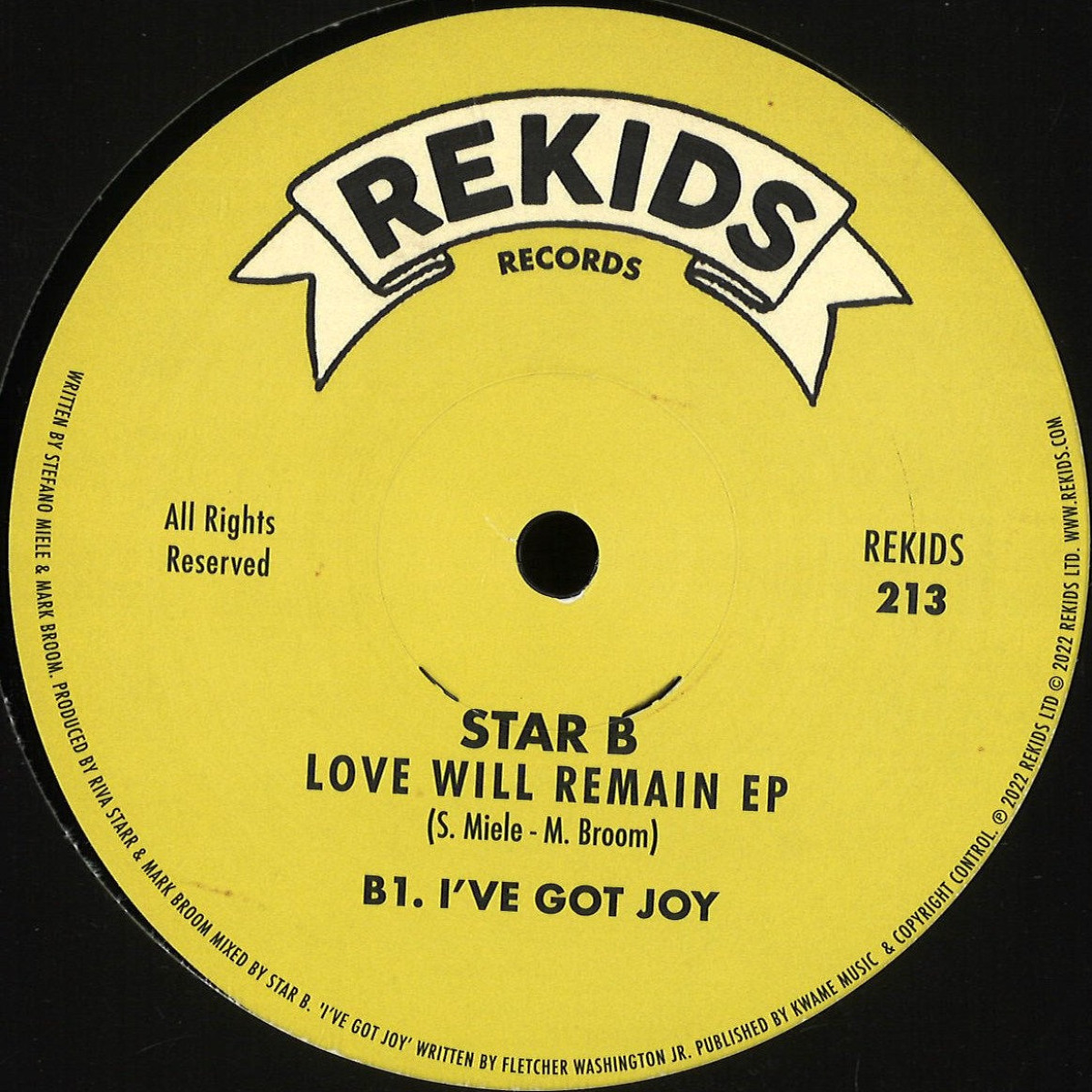 Star B - Love Will Remain EP / Rekids REKIDS213 - Vinyl
