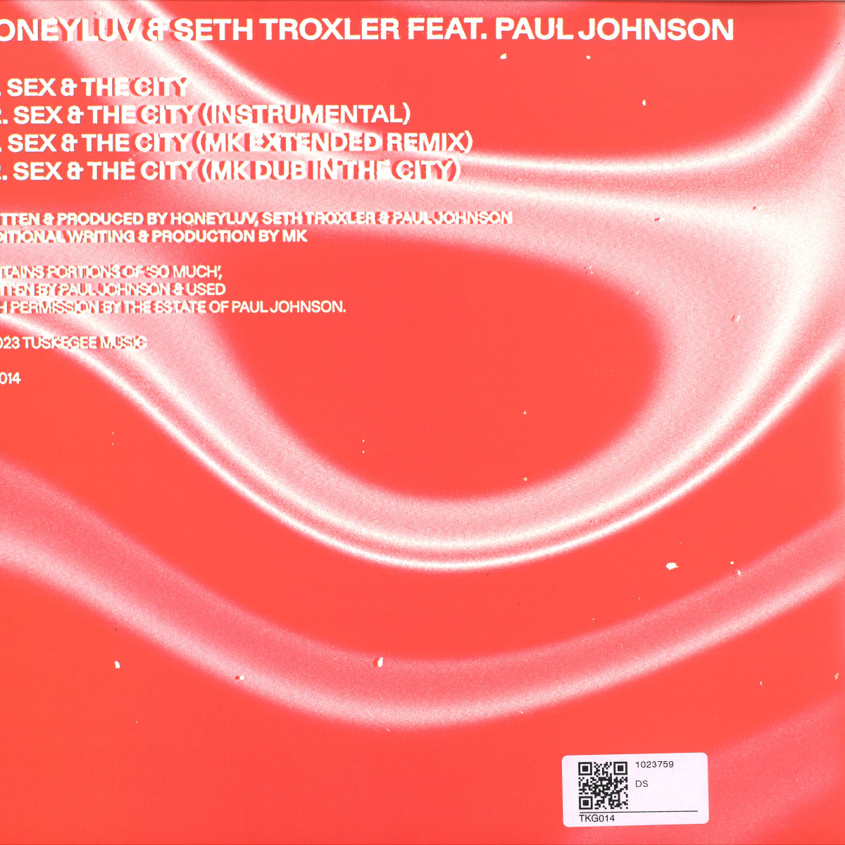 HoneyLuv & Seth Troxler ft. Paul Johnson - Sex & The City EP / TUSKEGEE  MUSIC TKG014 - Vinyl
