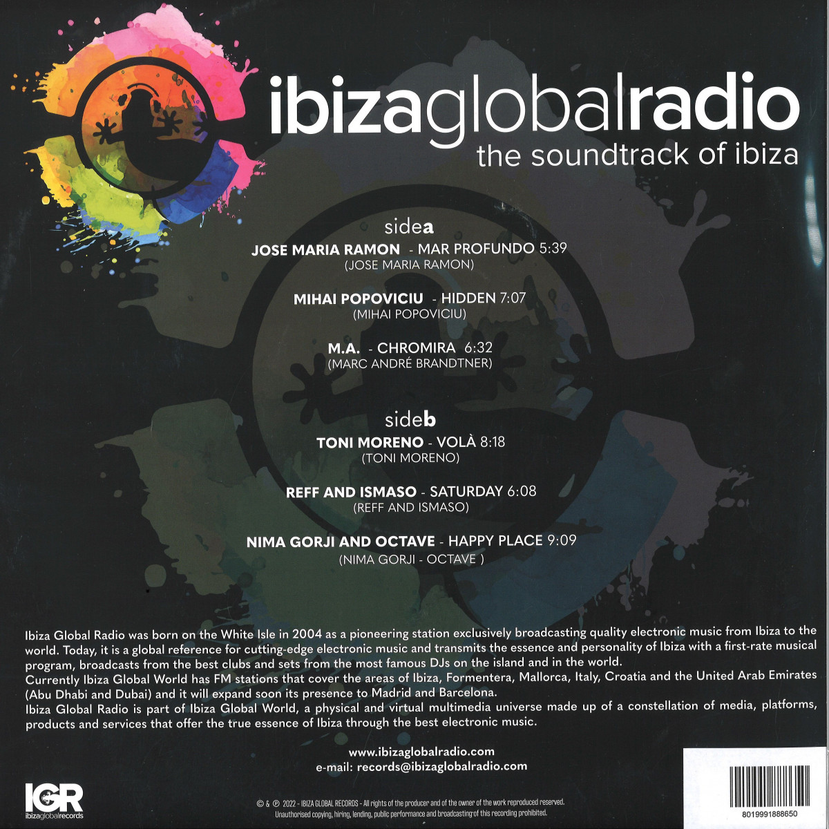 IBIZA GLOBAL RADIO - The soundtrack of Ibiza LP / IBIZA GLOBAL RECORS  IGR001LPWHITE - Vinyl